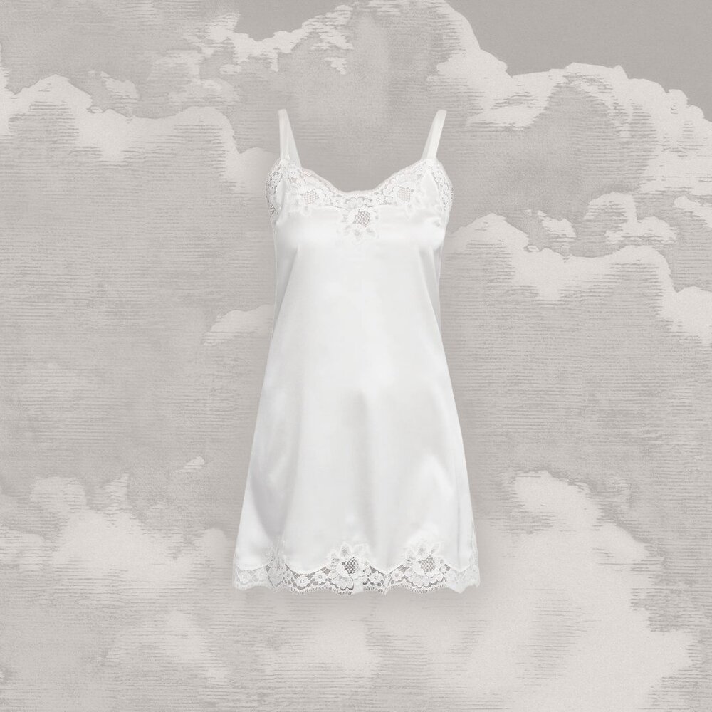 DOLCE & GABBANA lace-detail slip dress Nightie Nightgown top 40 bridal Lingerie